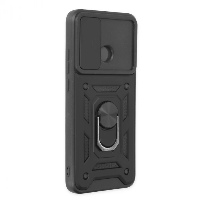 Xiaomi Redmi 10c Kılıf Pars Lens Yüzüklü Silikon - Siyah