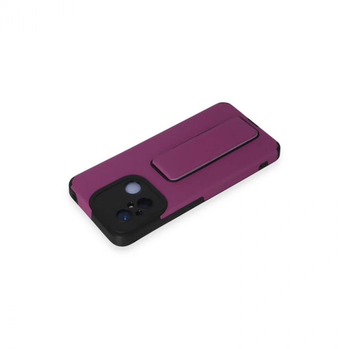 Xiaomi Redmi 12c Kılıf Mega Standlı Silikon - Mor