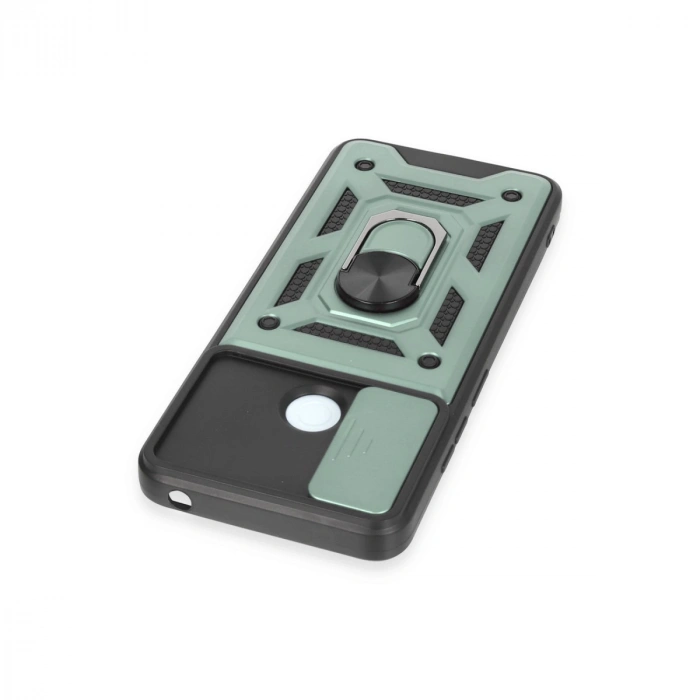 Xiaomi Redmi 12c Kılıf Pars Lens Yüzüklü Silikon - Yeşil