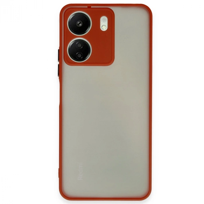 Xiaomi Redmi 13c Kılıf Montreal Silikon Kapak - Kırmızı