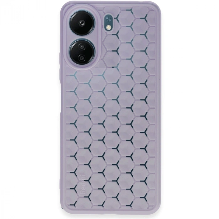Xiaomi Redmi 13c Kılıf Petek Silikon Kapak - Lila