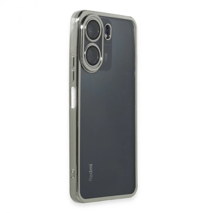 Xiaomi Redmi 13c Kılıf Razer Lensli Silikon - Gümüş