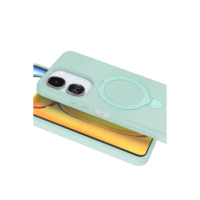 Xiaomi Redmi 13c Regal Magsafe Standlı Kapak - Su Yeşili