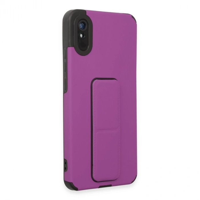 Xiaomi Redmi 9a Kılıf Mega Standlı Silikon - Mor