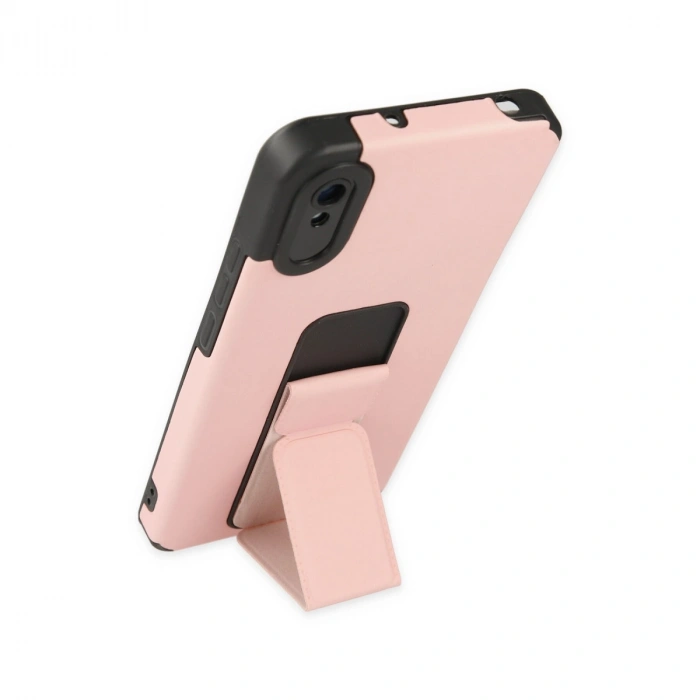 Xiaomi Redmi 9a Kılıf Mega Standlı Silikon - Pudra