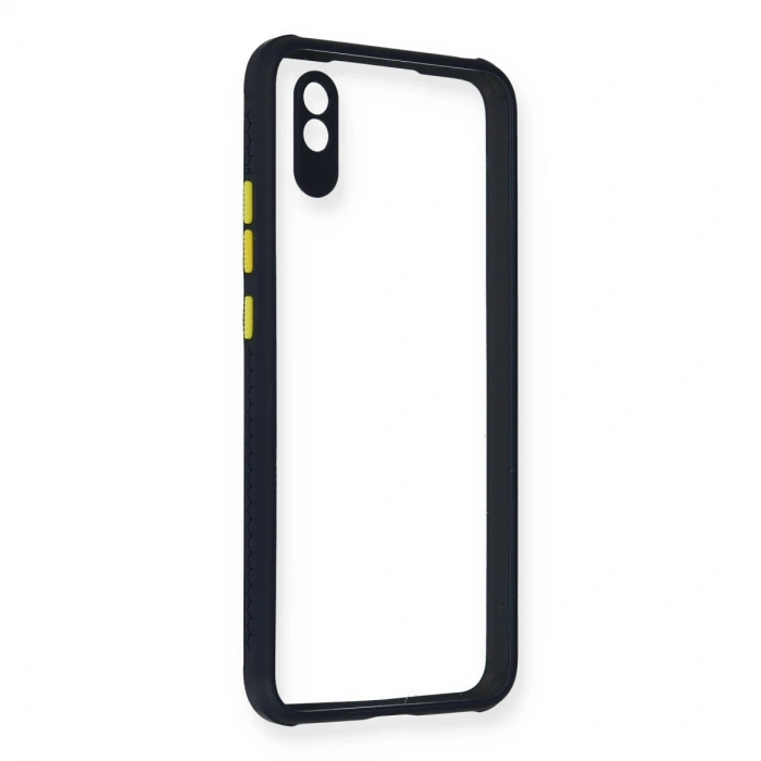 Xiaomi Redmi 9a Kılıf Miami Şeffaf Silikon - Lacivert