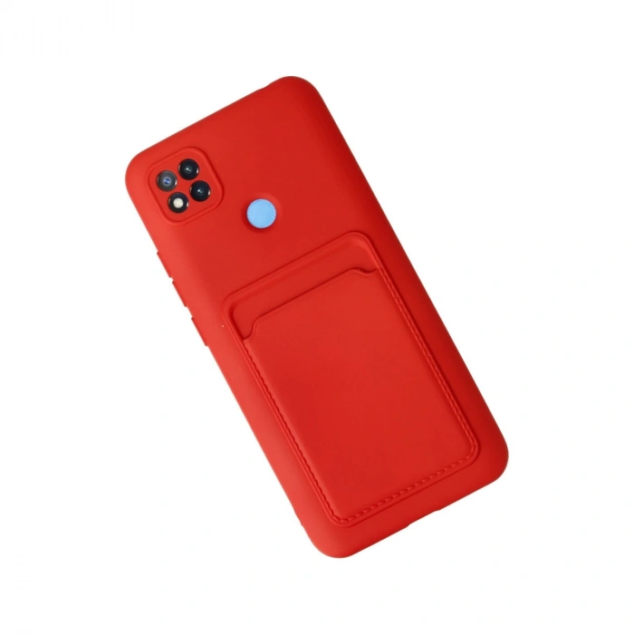 Xiaomi Redmi 9c Kılıf Kelvin Kartvizitli Silikon - Kırmızı