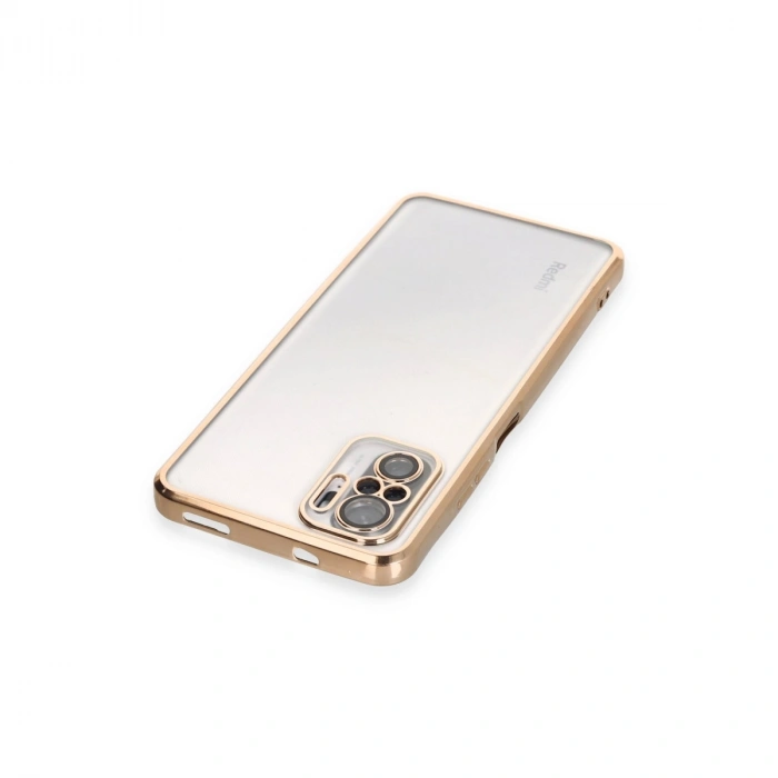 Xiaomi Redmi Note 10 Kılıf Razer Lensli Silikon - Gold
