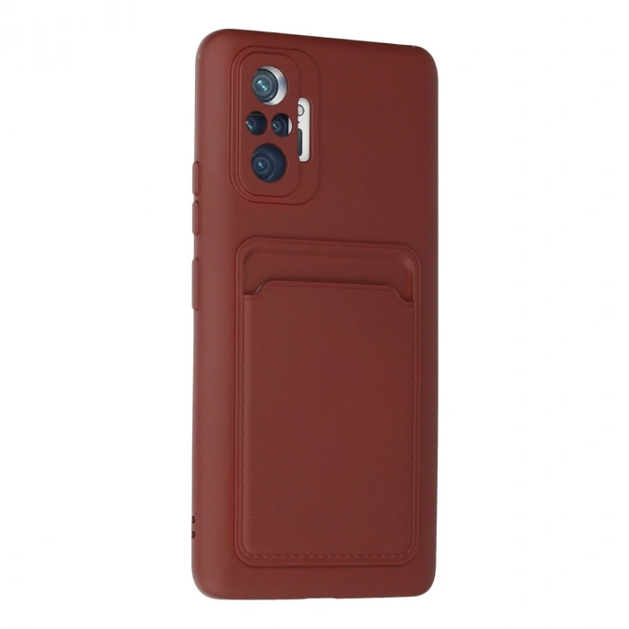 Xiaomi Redmi Note 10 Pro Kılıf Kelvin Kartvizitli Silikon - Bordo
