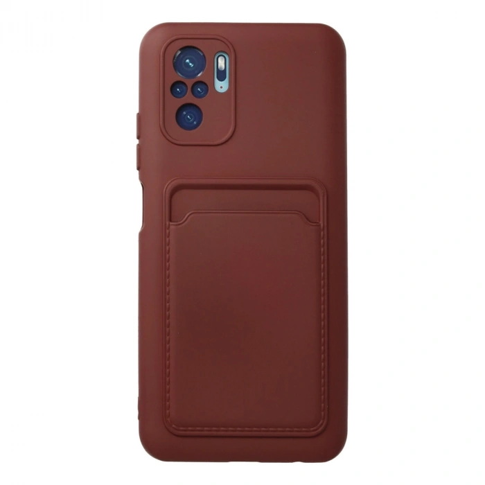 Xiaomi Redmi Note 10s Kılıf Kelvin Kartvizitli Silikon - Bordo
