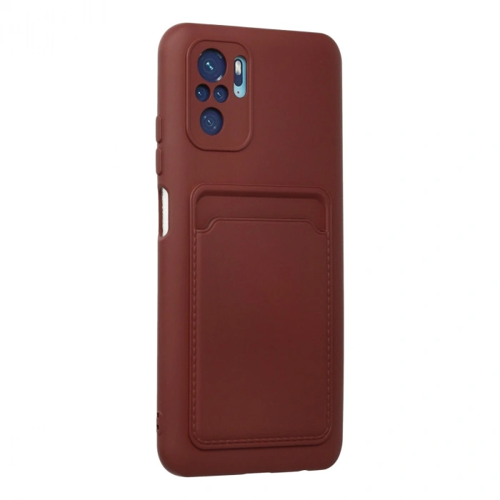 Xiaomi Redmi Note 10s Kılıf Kelvin Kartvizitli Silikon - Bordo