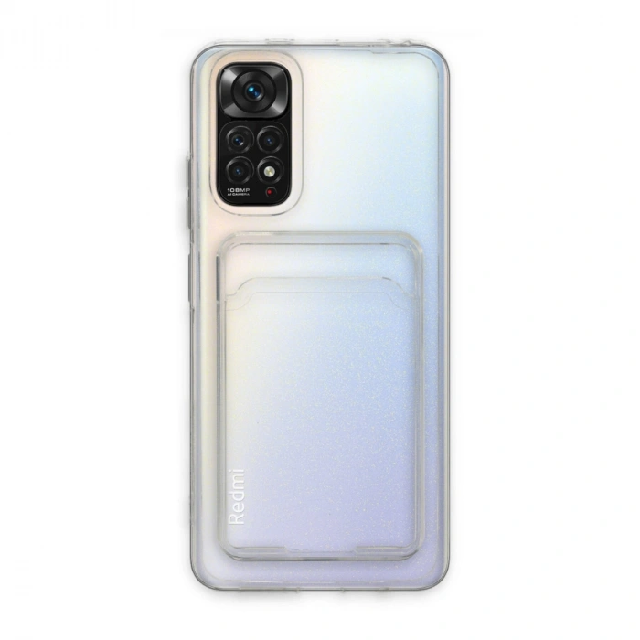 Xiaomi Redmi Note 11 Kılıf Kart Şeffaf Silikon - Şeffaf
