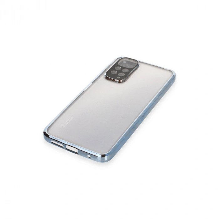 Xiaomi Redmi Note 11 Kılıf Razer Lensli Silikon - Açık Mavi