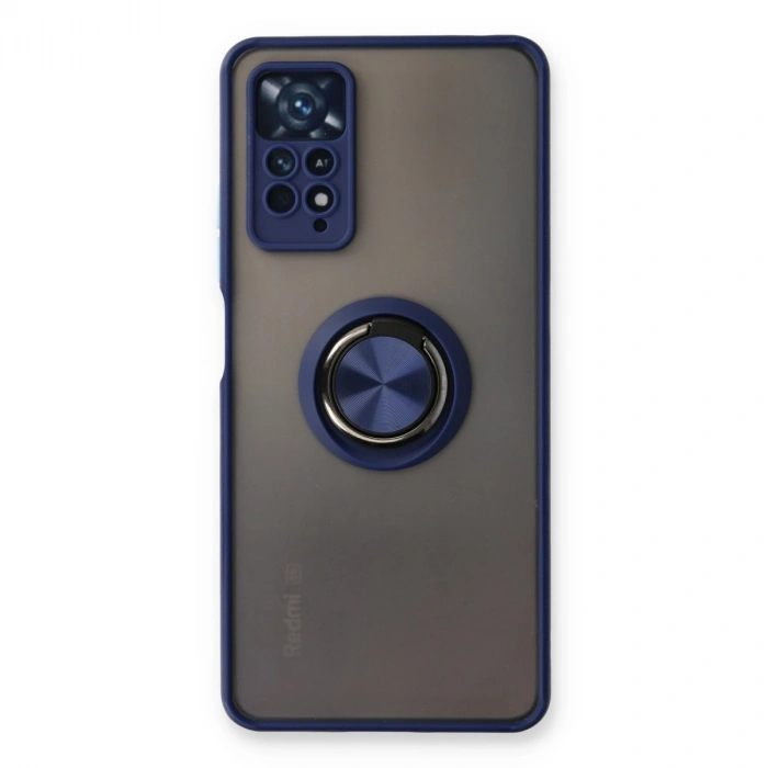 Xiaomi Redmi Note 11 Pro Kılıf Montreal Yüzüklü Silikon Kapak - Lacivert