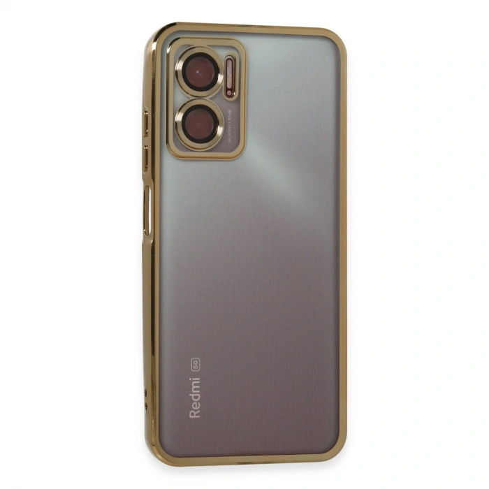 Xiaomi Redmi Note 11e Kılıf Razer Lensli Silikon - Gold