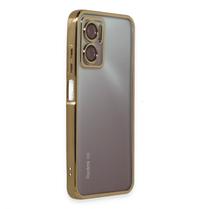 Xiaomi Redmi Note 11e Kılıf Razer Lensli Silikon - Gold