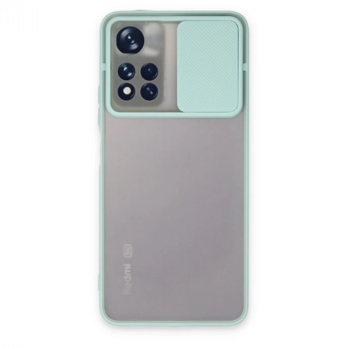 Xiaomi Redmi Note 11t Kılıf Palm Buzlu Kamera Sürgülü Silikon - Turkuaz