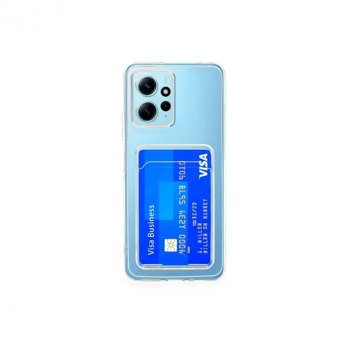 Xiaomi Redmi Note 12 4g Kılıf Kart Şeffaf Silikon - Şeffaf