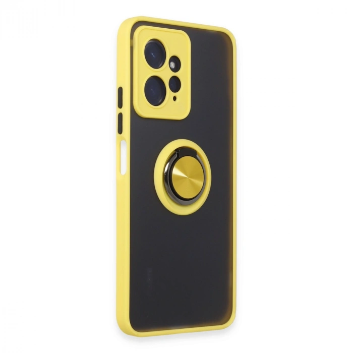 Xiaomi Redmi Note 12 4g Kılıf Montreal Yüzüklü Silikon Kapak - Sarı