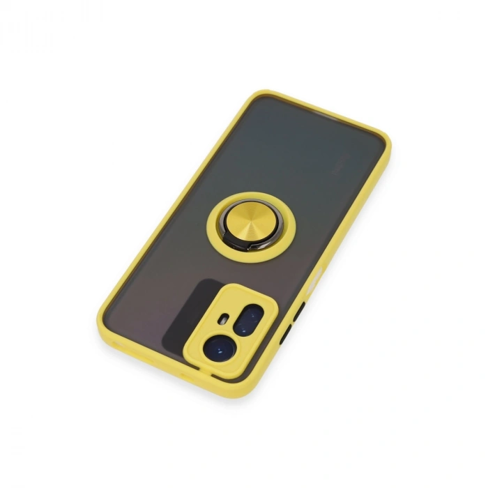Xiaomi Redmi Note 12s Kılıf Montreal Yüzüklü Silikon Kapak - Sarı