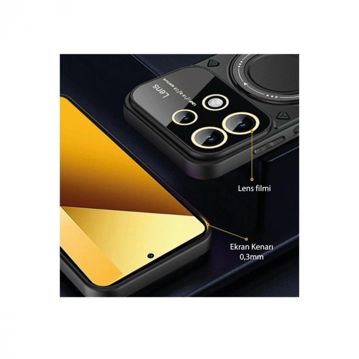 Xiaomi Redmi Note 13 4g Kılıf Joy Lens Standlı Kapak - Mor