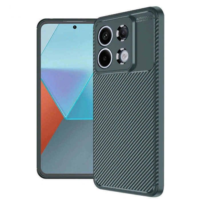 Xiaomi Redmi Note 13 Pro 4g Kılıf Auto Focus Karbon Kapak - Koyu Yeşil