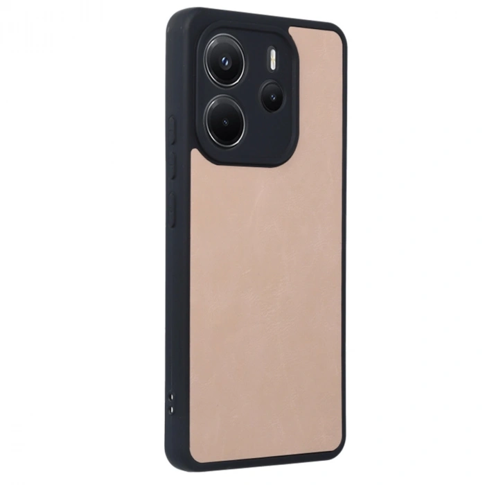 Xiaomi Redmi Note 14 4g Kılıf Aras Deri Kapak - Pudra