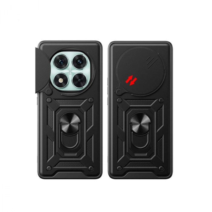 Xiaomi Redmi Note 14 Pro 4g Kılıf Pars Lens Yüzüklü Silikon - Kırmızı