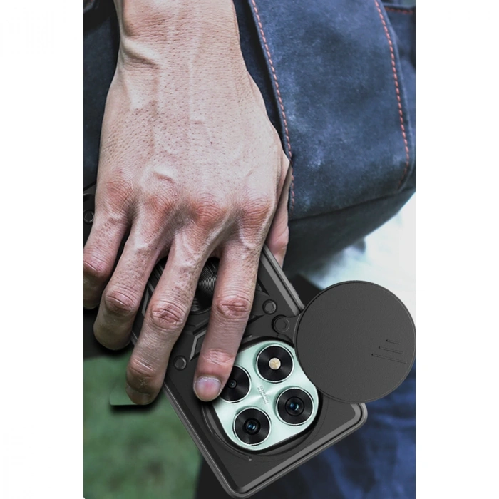 Xiaomi Redmi Note 14 Pro 5g Kılıf Pars Lens Yüzüklü Silikon - Lacivert