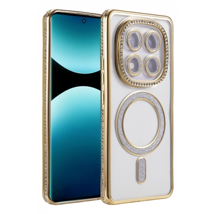 Xiaomi Redmi Note 15 Pro 4g Joke Simli Magneticsafe Kılıf - Gold