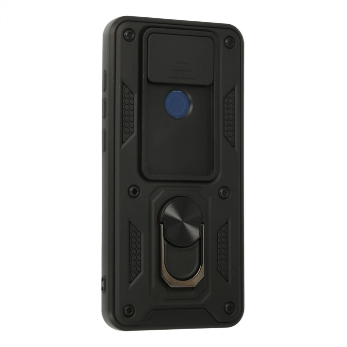 Xiaomi Redmi Note 9 Kılıf Pars Lens Yüzüklü Silikon - Siyah