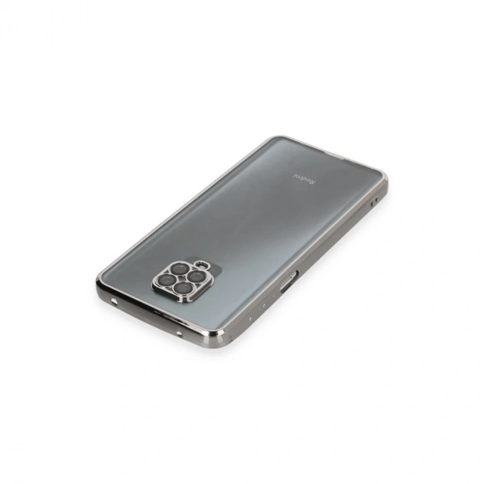 Xiaomi Redmi Note 9 Pro Kılıf Razer Lensli Silikon - Gümüş