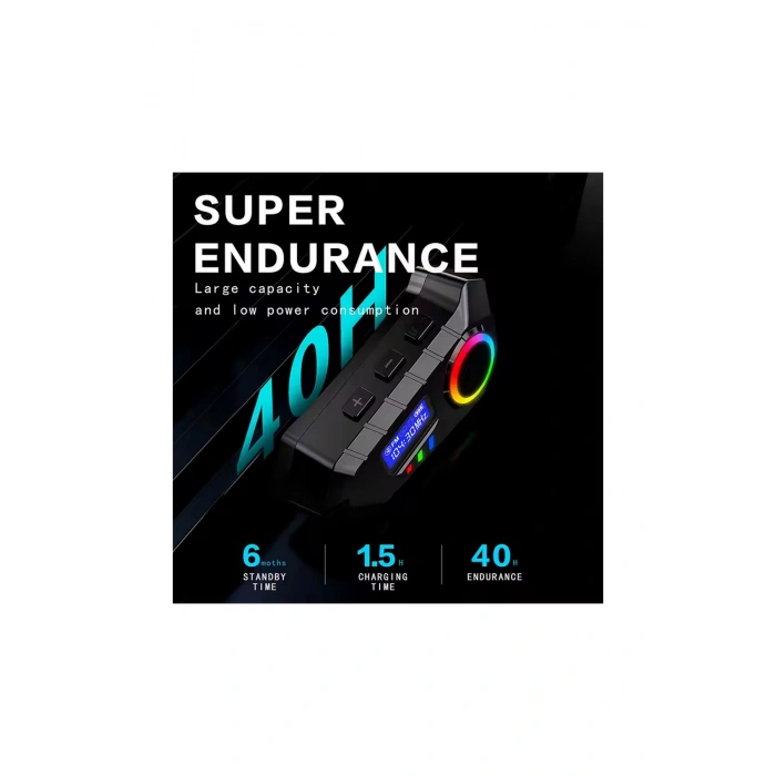 Y30 Kask Kulaklık Bluetooth Motosiklet Kulaklık Rgb Radyolu Intercom