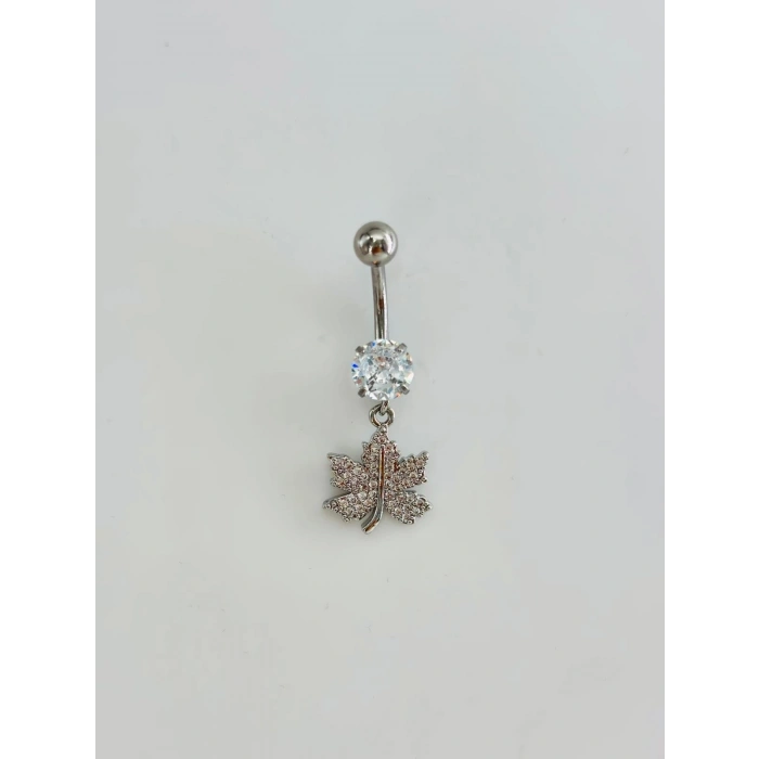 Yaprak Detaylı Göbek Piercing