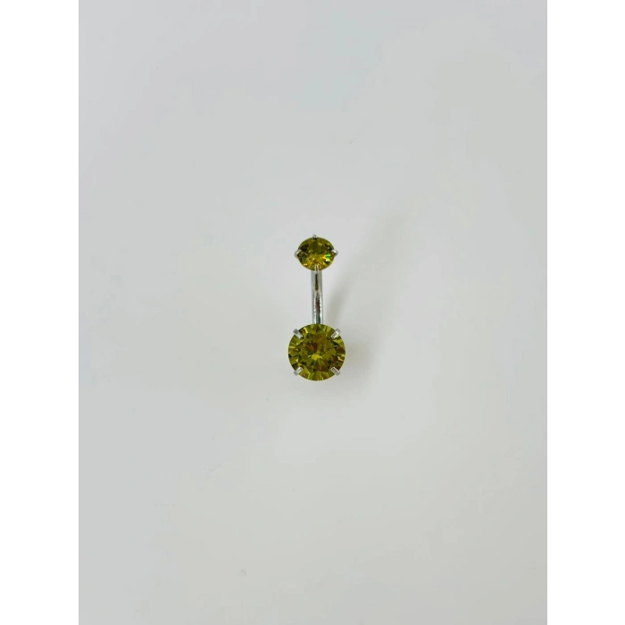 Yeşil Taşlı Göbek Piercing