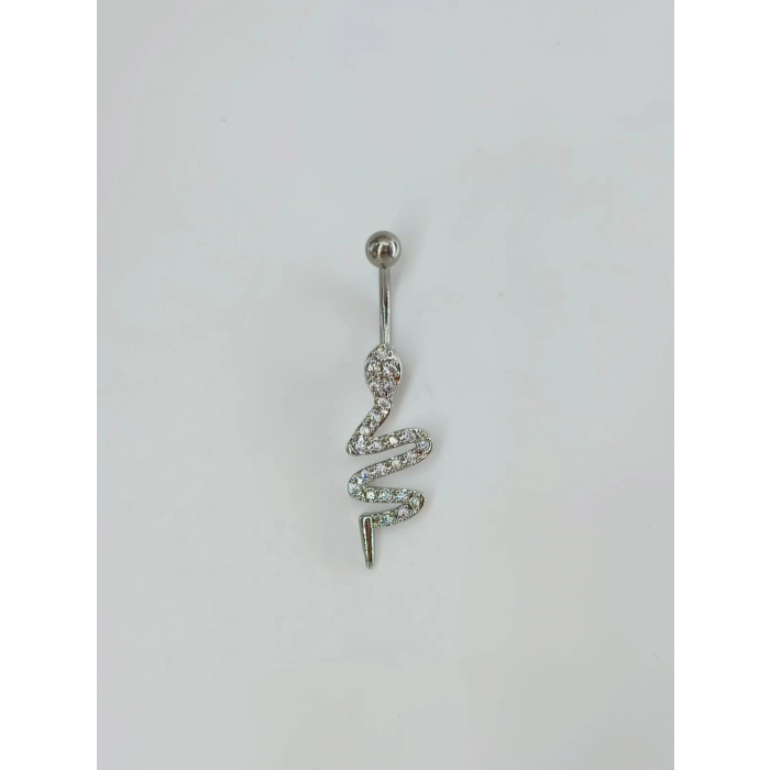 Yılan Detaylı Göbek Piercing