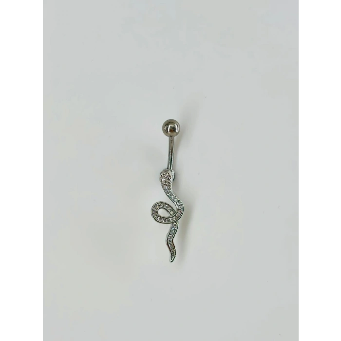 Yılan Detaylı Göbek Piercing