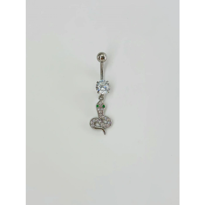 Yılan Detaylı Göbek Piercing