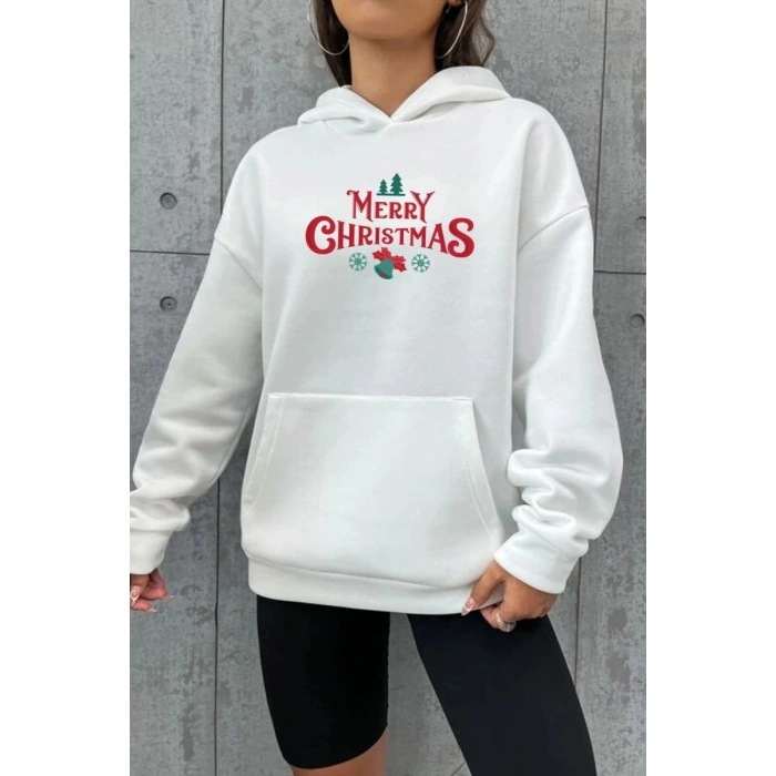 Yılbaşı Merry Chrıstmas Sweatshirt & Hoodie - Beyaz