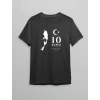 10 Kasım Atatürk Anma Günü Silüet Baskılı Oversize Bisiklet Yaka T-shirt - Siyah