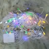 10m 100 LED Damla Uçlu Kırmızı Işık Şeffaf Kablo