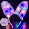 3 Modlu LED Işıklı Peluş Tavşan Kulağı Lila Renk