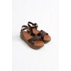 Acı Kahve Hakiki Deri Sandalet TR31MY58K