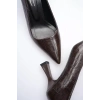 Acı Kahve Kroko Topuklu Kadın Stiletto TR20MS02G