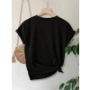 Anneler Günü Baskılı T-shirt - Siyah