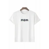 Anneler Günü Hediye Mom Çiçek Baskılı Oversize Bisiklet Yaka T-shirt - Beyaz