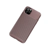 Apple İphone 11 Pro Max Kılıf Auto Focus Karbon Kapak - Kahverengi