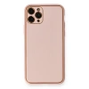 Apple İphone 11 Pro Max Kılıf Coco Deri Silikon Kapak - Pembe