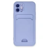 Apple İphone 12 Kılıf Kelvin Kartvizitli Silikon - Lila