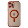 Apple İphone 12 Pro Kılıf Magneticsafe Lazer Silikon - Kırmızı